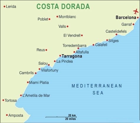 Map of Costa Dorada - Property for sale in Costa Dorada